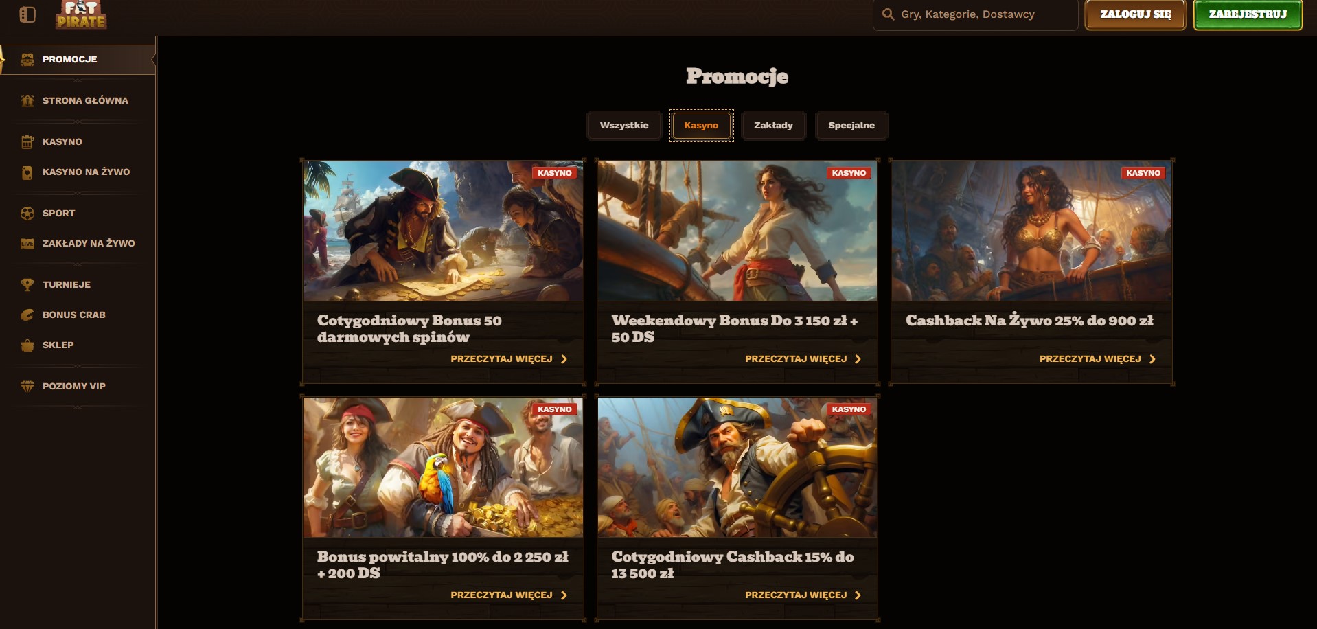 bonusy kasyna FatPirate