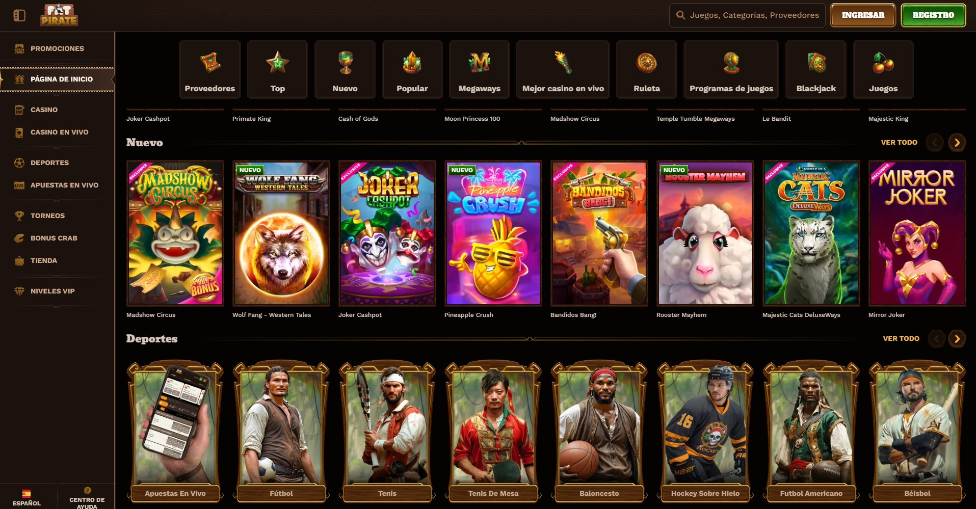 juegos del casino fatpirate